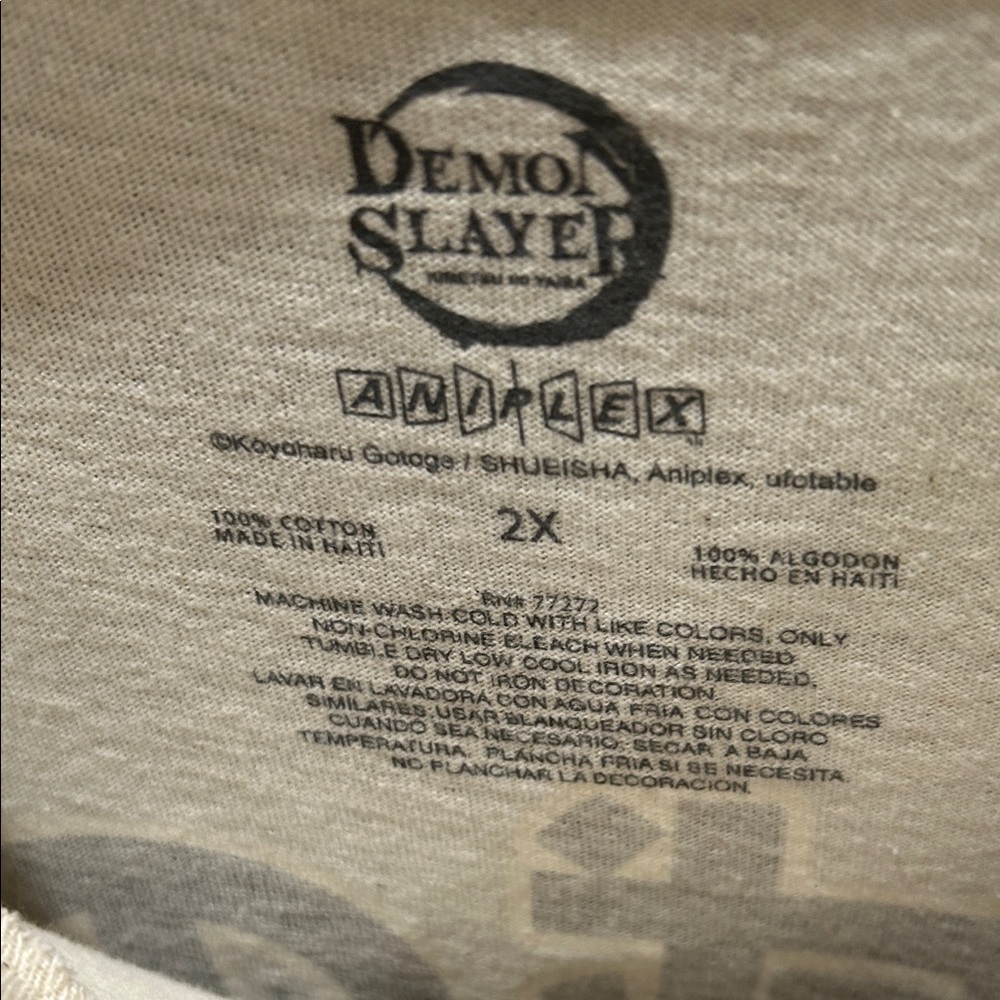 Demon Slayer Graphic Tee - White Unisex 2XL - Picture 2 of 11